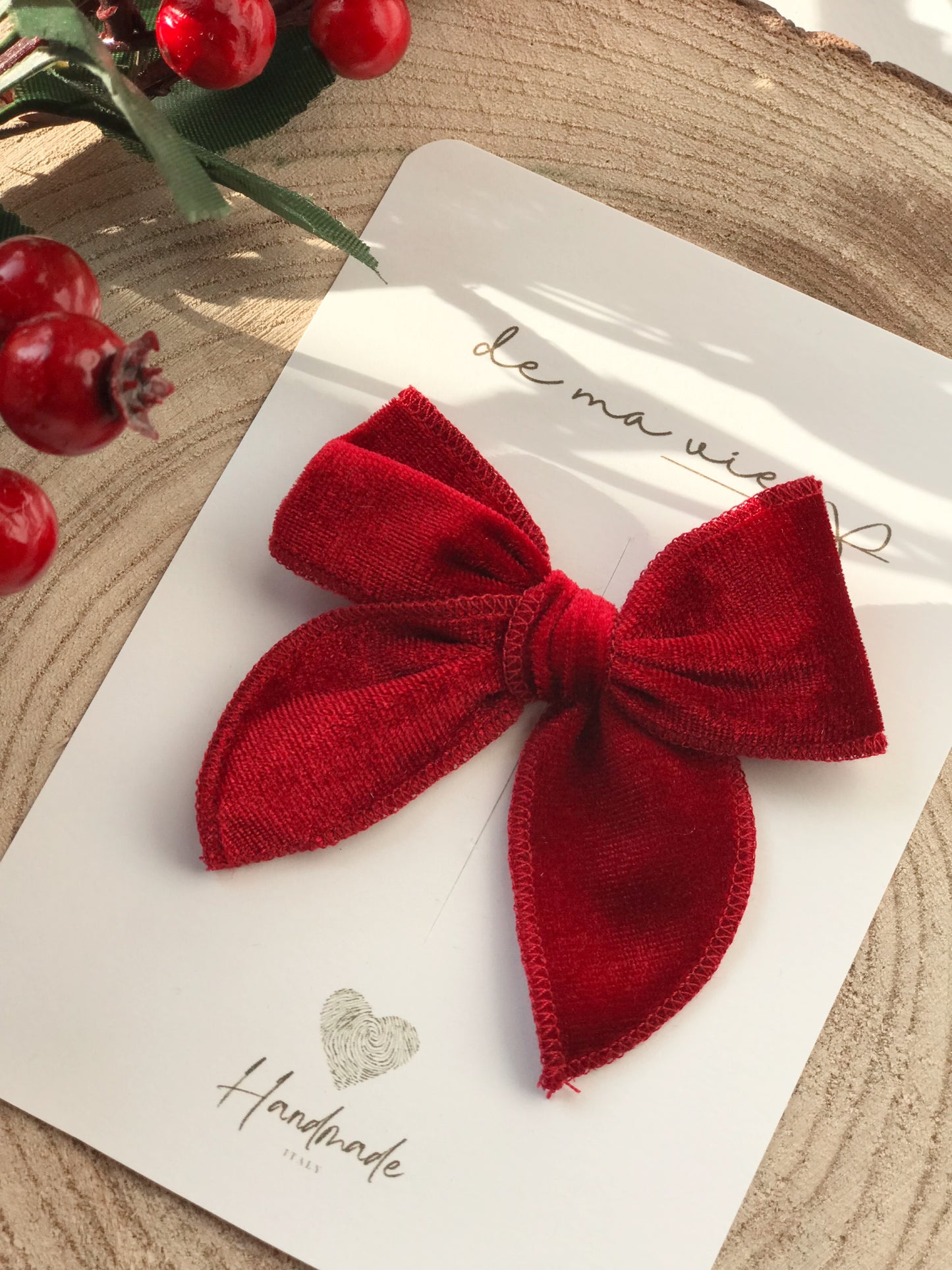 "Fiocco classic velluto rosso"