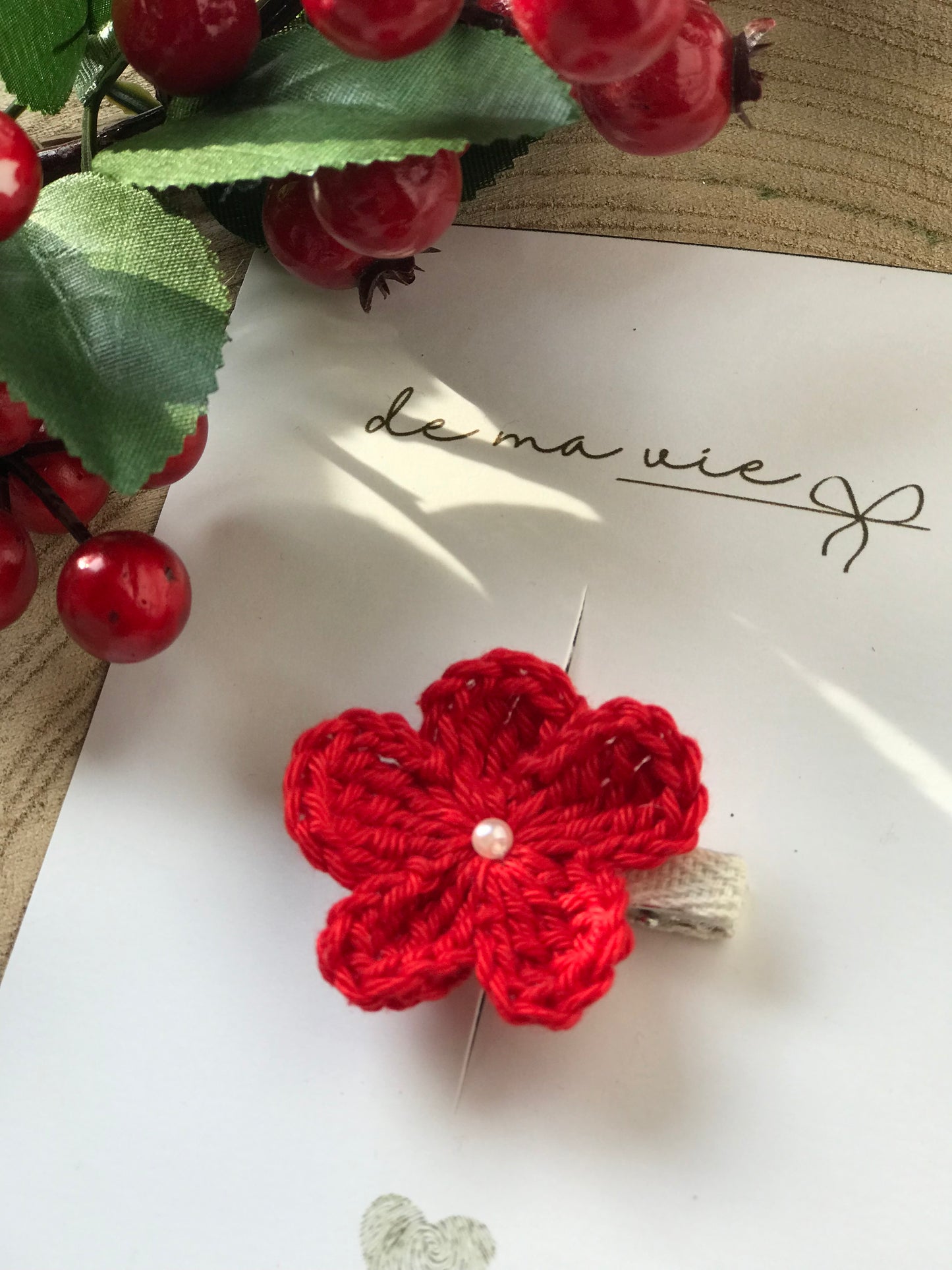 "Piccola fiore in cotone - Rosso"