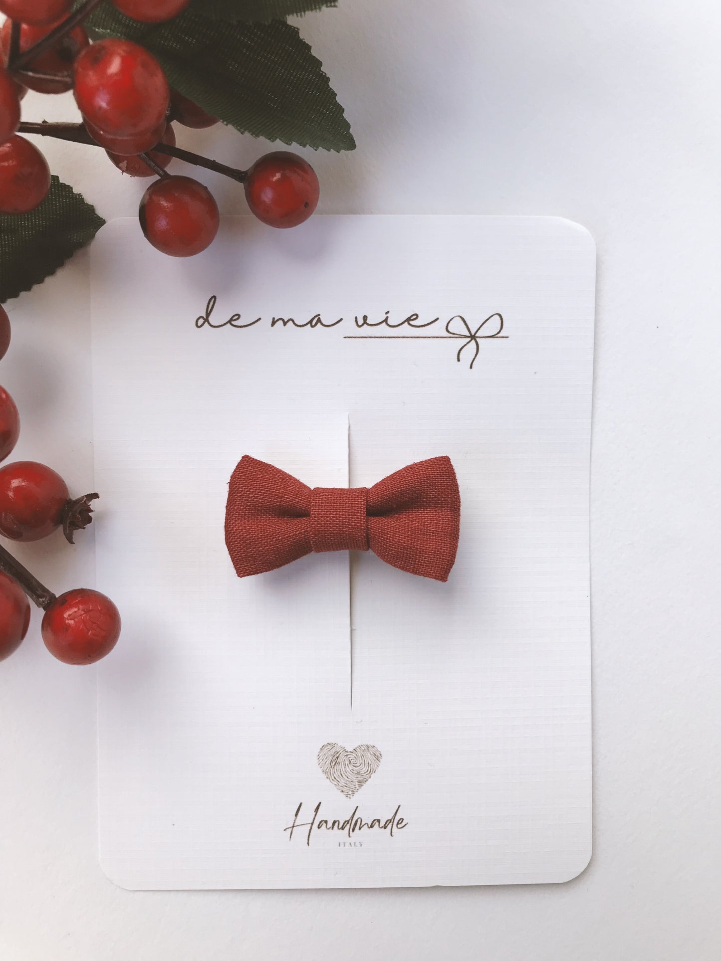 "Fiocco farfalla in lino - Mollettine"